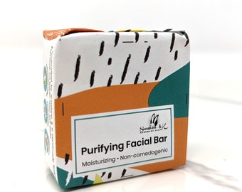 Natural Facial Soap Bar - Gentle Purifying Soap & non-comedogenic -  Murumuru Butter with Essential Oils