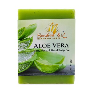 Aloe Vera Soap Bar – Long Lasting Soap for Hand and Body - NO Phthalates - Organic Olive & Castor Oils w/Aloe Juice - 5 OZ