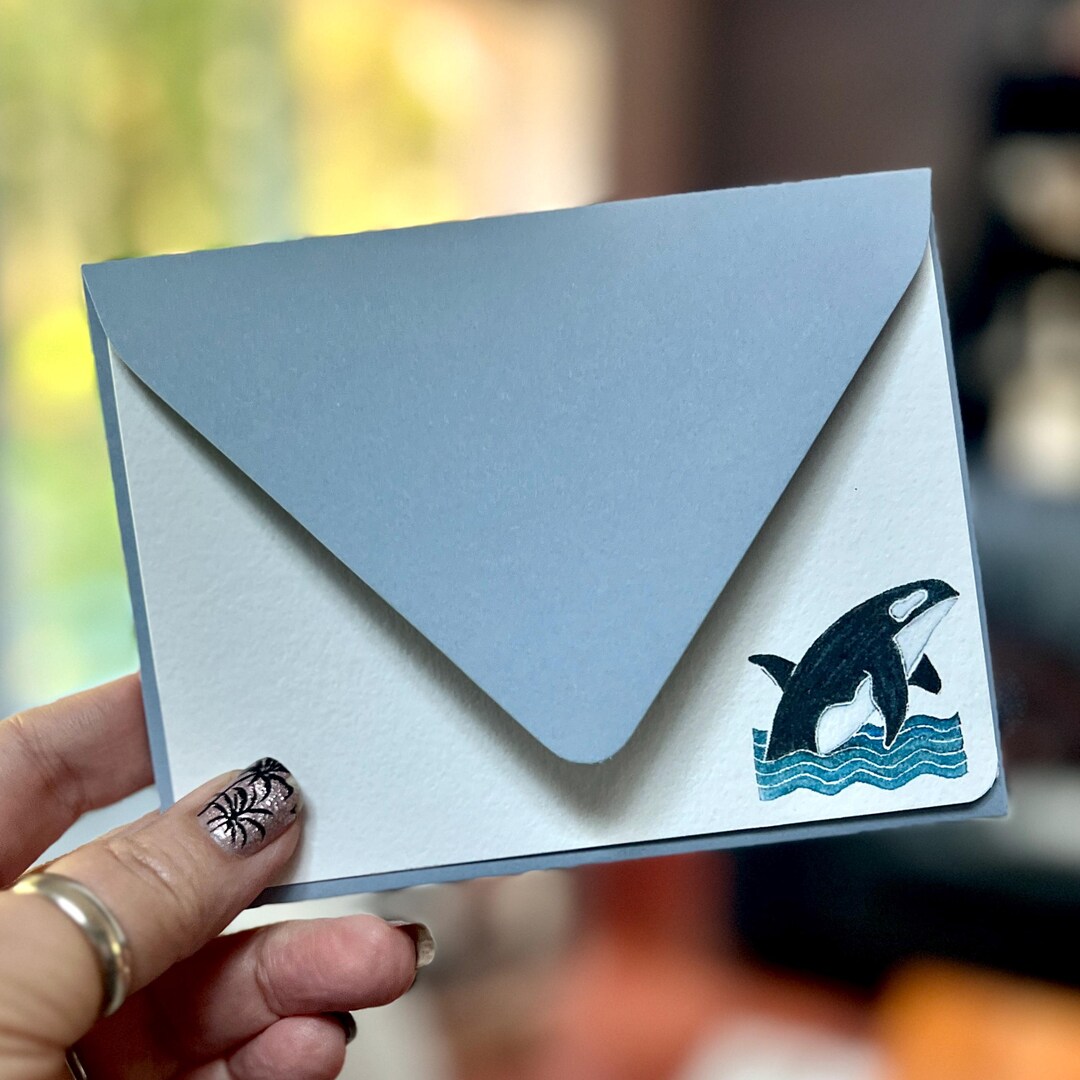 CARVED Orca Whale | Flat Notes | Box of 8 - Etsy