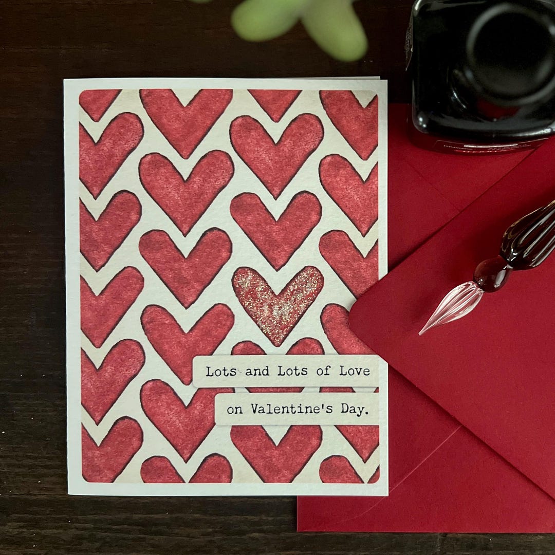 CARVED Stacked Hearts Valentine's Day Card | Lots and Lots of Love on ...