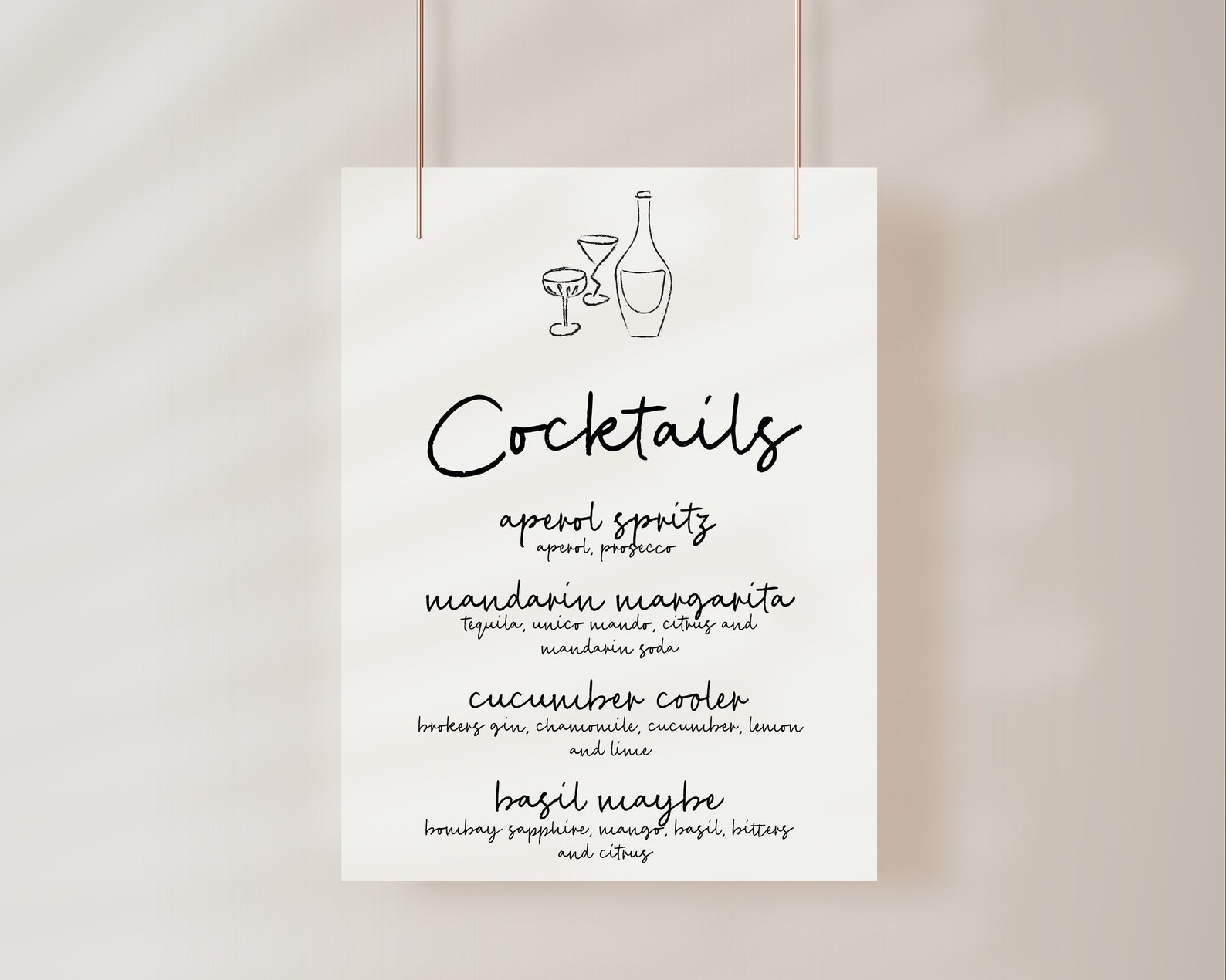 ILLUSTRATED BAR SIGN | Hand Drawn Scribble Bar Sign, Handwritten Menu ...