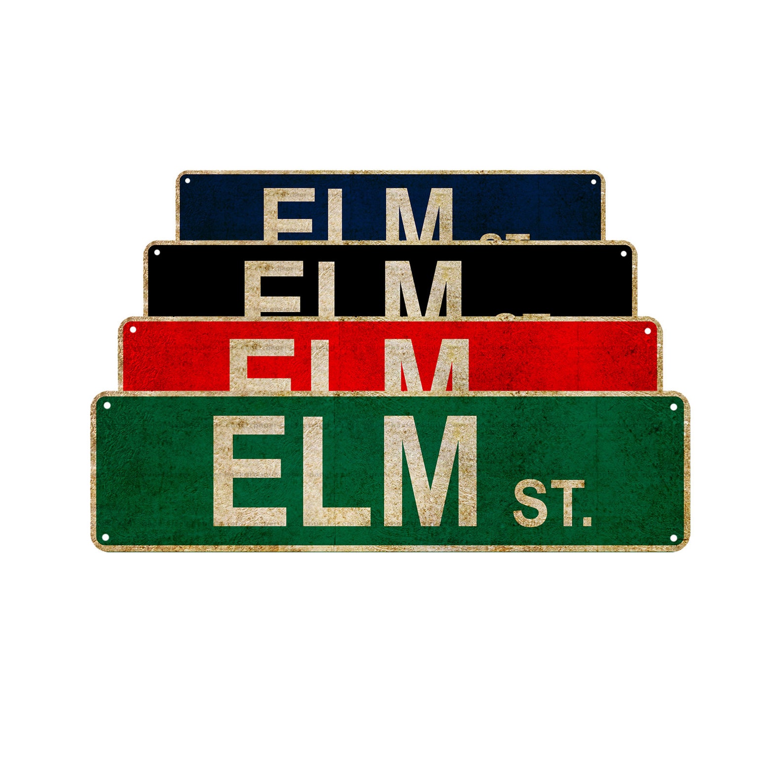 ELM ST. Street Sign Rustic Vintage Retro Metal Decor Street Etsy