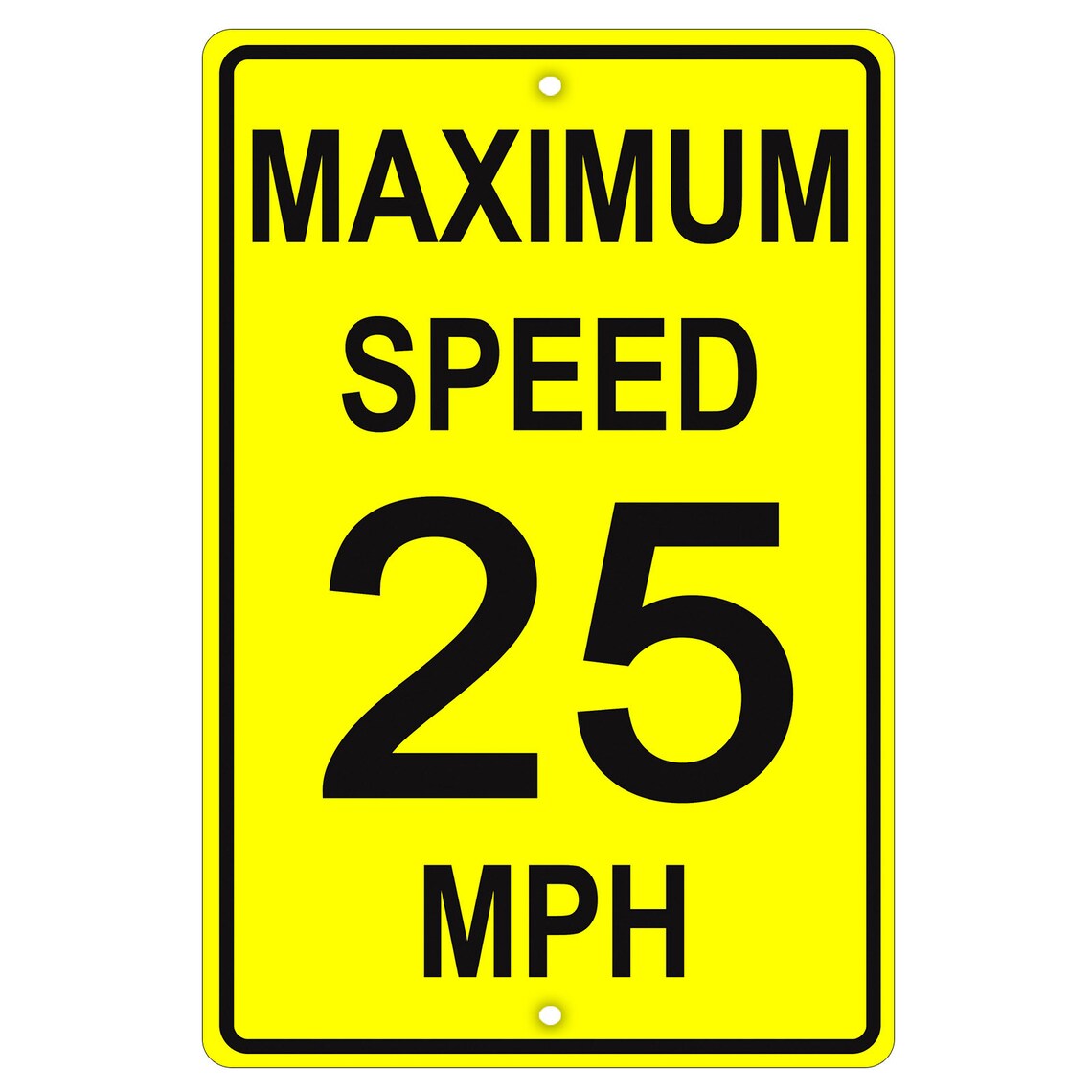 Warning Maximum Speed Limit 25 MPH Safety Wall Art Decor Etsy
