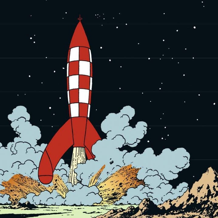 Fusée lunaire Tintin par Bordelo sur L'Air du Bois