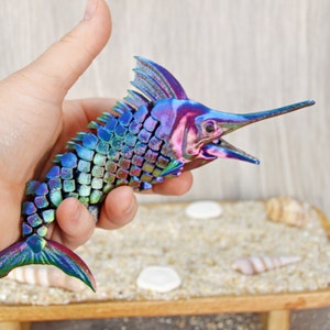 3D Printed Fish, Marlin Fish, Fidget Toy Adult Quiet, Fidget Toy for Desk, Marine Life Gifts, Articulated Tropical Fish, Articulated Toys