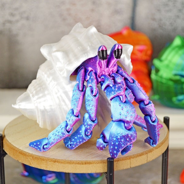 Hermit Crab Articulated, Hermit Crab Toys, Fidget Toy Animal, Cute Fidget Toy, Hermit Crab Shell 3D, 3D Printed Fidget Toy Articulated