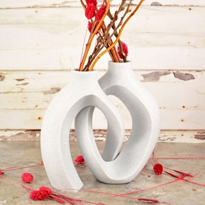 Interlocking Vase, Modern Flower Vase, Modern Decor Objects, Stylish Vase, Unique Wedding Gift Ideas, Nordic Vase, Cottagecore Vase
