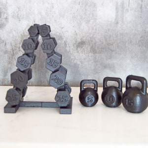 1 6 Scale Free Weight Dumbbells, 1 6 Scale Diorama, 1 6 Scale Doll furniture, Hand Weights Stand, Mini Weights, 3D Printed Gym, Body Builder