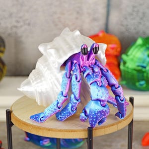 3D Printed Hermit Crab, Magnetic Fidget Toy with Custom Colors, Hermit Crab Figure, Articulated 3D Printed Fidget Figure, 3D Printed Animals