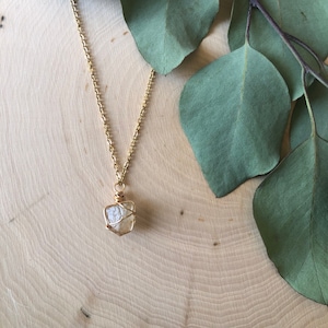 Topaz Simple, Dainty, Wrapped Raw Healing Crystal Necklace