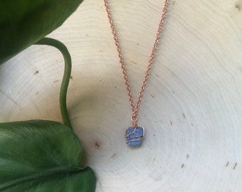 Lapis Lazuli Simple, Dainty, Wrapped Raw Healing Crystal Necklace