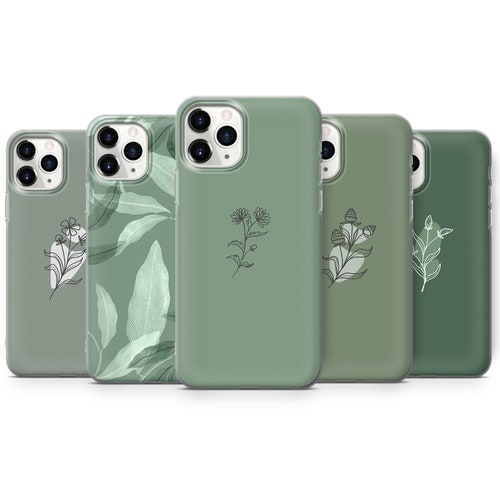 Sage Green Minimalist Phone Case Cute Flower Cover for Iphone Etsy