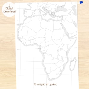 Blanko Karte von Afrika Poster Download Map Druckbare Karte / Schwarzweiß-Karte