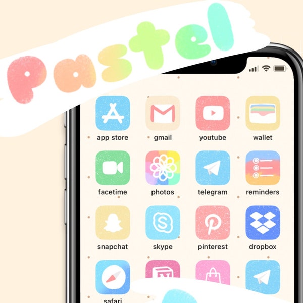 120+ Cute Pastel iOS 14 App Icons + Wallpapers | Doodle Style Aesthetic | Personalised iPhone + Android Home Screen