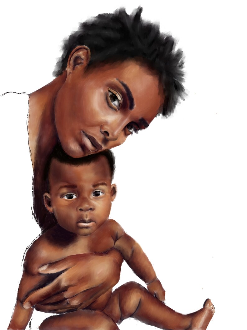 Mother: Black Woman Art African American Wall Art Black Art | Etsy