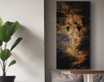 Original Vogelschädel Acrylbild - Space Art