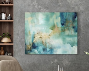 Original Kunstwerk, ""Summer Sky Blue"" Strukturgemälde, Organische Materialien."