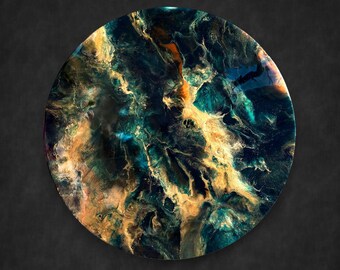 Labradorit Galaxy Acrylbild auf Spiegel: Handgemachte Kosmos Kunst