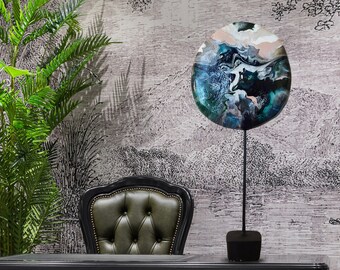 Abstrakte Acryl Skulptur giessen: Handgefertigte Kunst aus Faserzement