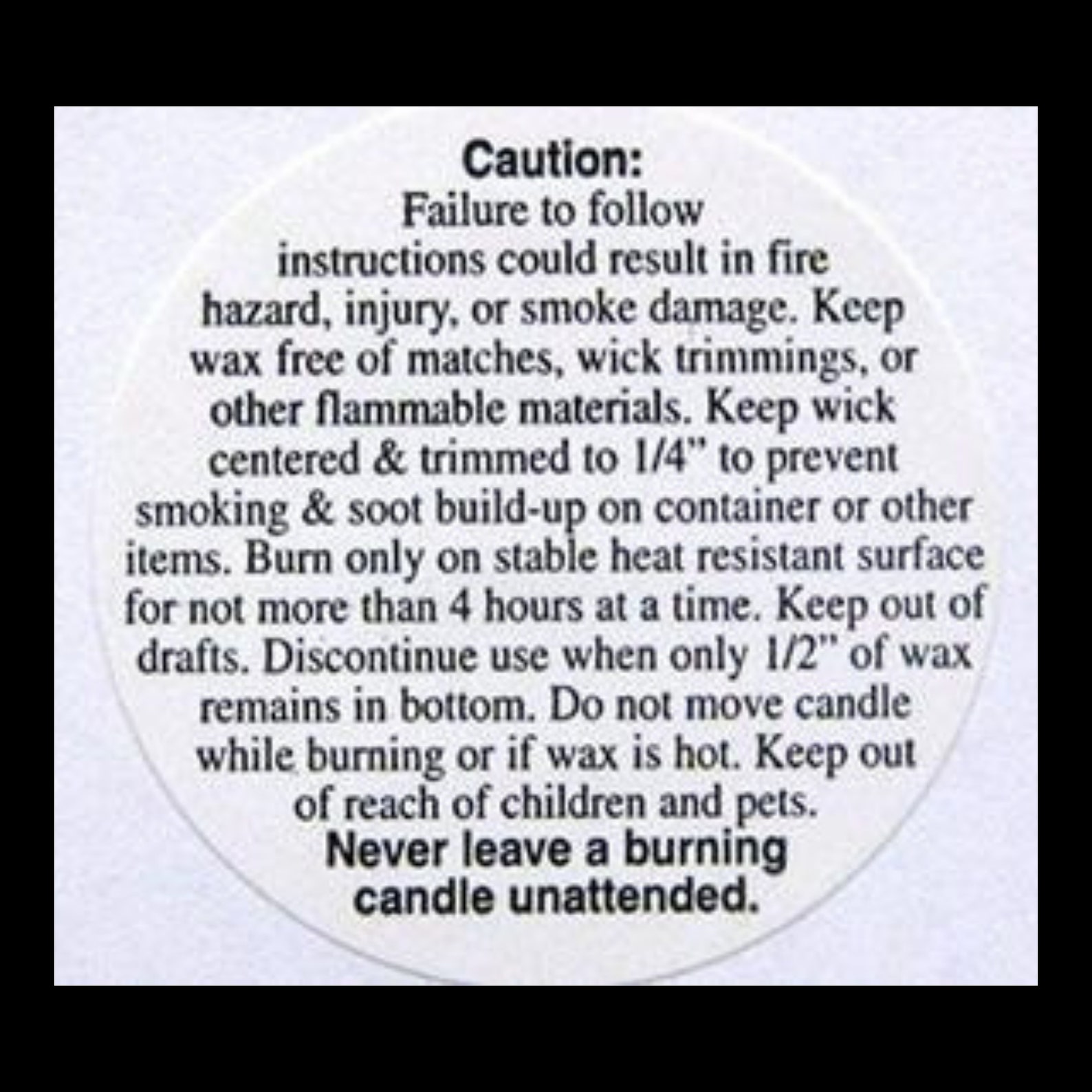 Candle Warning Safety Labels / Roll of 1000 / Bulk Caution Etsy
