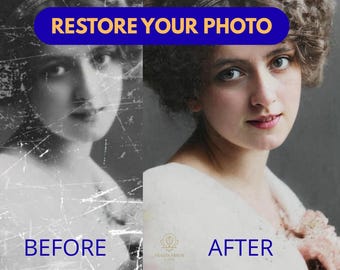 Photo Restoration & Colorization: Vintage Photo Repair, Memorial Gift (Digital Download)