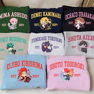 Vintage My H.e.r.o Academia Print Sweatshirt, Gift for Anime Lovers, Perfect Anime Gift for Him PSN434-442