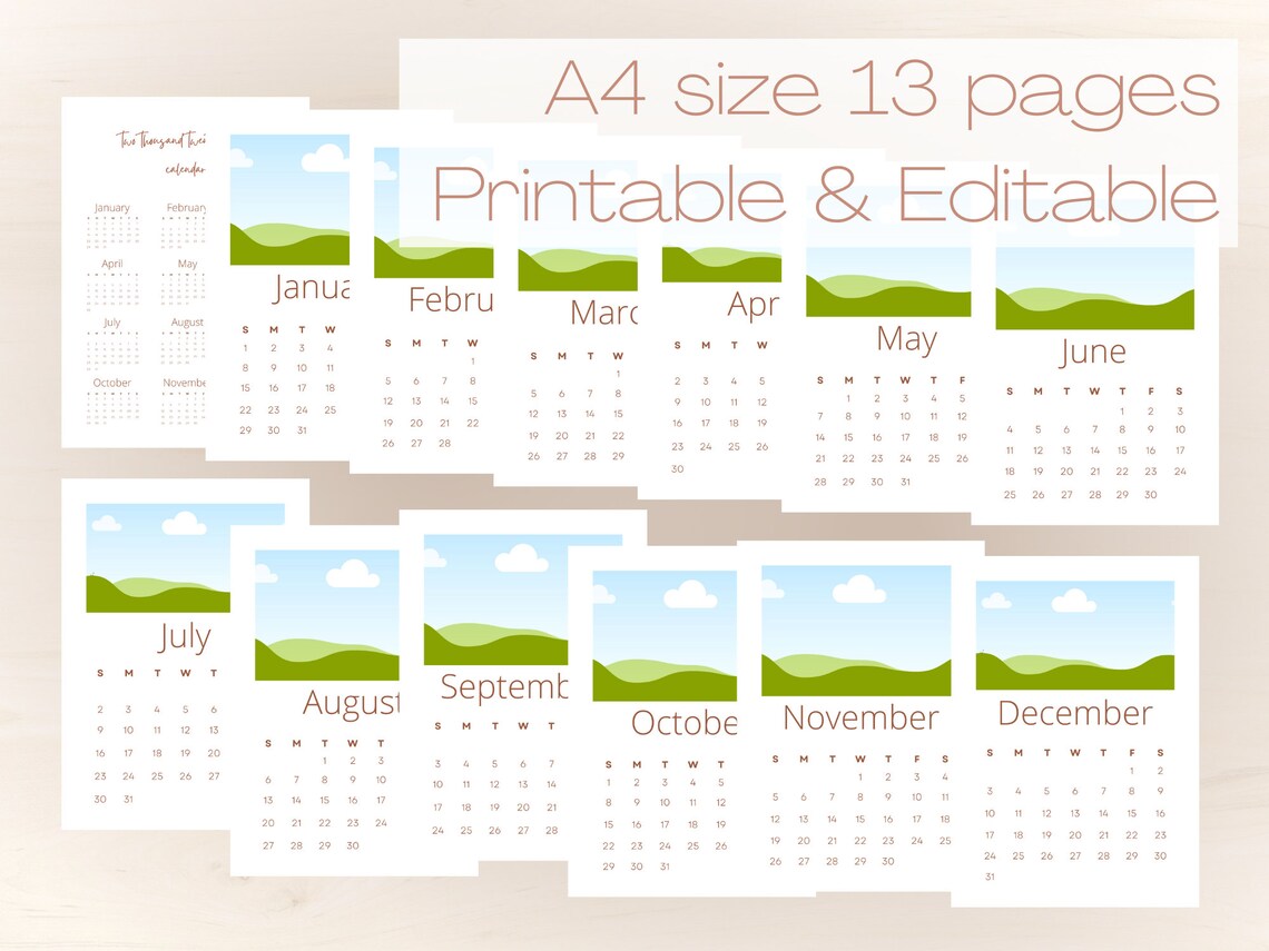 2023 Editable Photo Calendar 2023 Printable Calendar Digital Diy 2023 Editable Photo Calendar 2023 Printable Calendar Digital Diy