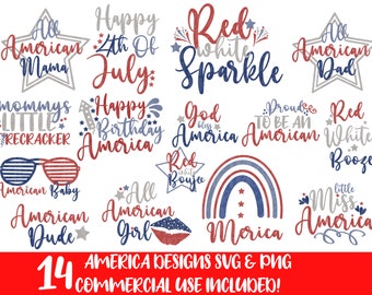 4th of July SVG Bundle, July 4th SVG, Fourth of July svg, America svg, Independence Day Shirt, USA Flag svg, Patriotic, Cut File for Cricut