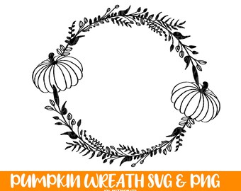 Pumpkin Wreath SVG Thanksgiving Laurel Frame Clipart Autumn - Etsy