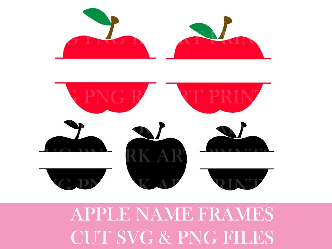 Teacher Apple SVG Apple Name Frame SVG Teacher SVG name | Etsy