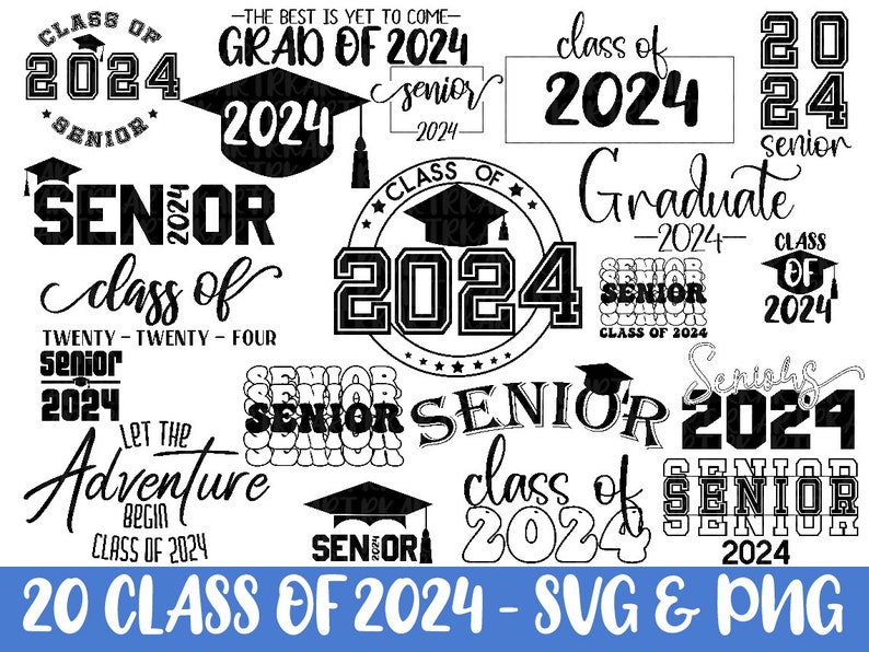 Graduation Svgs Class of 2024 Svg Bundle Senior 2024 Svg Etsy Denmark