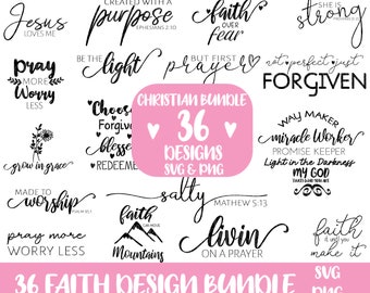 キリスト教の引用句バンドルSVG、聖書の節バンドル、信仰バンドルSVG、聖句SVG、宗教SVG、Cricutカットファイル、イエスSVG、神SVG