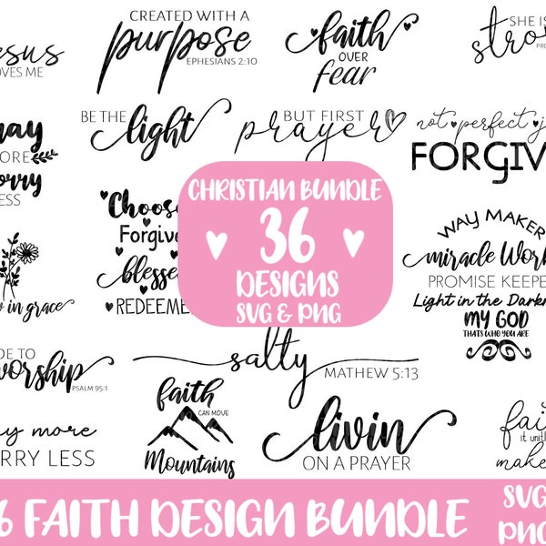 Christian Quotes Bundle SVG, Bible Verses Bundle, Faith Bundle SVG, Scripture svg,  Religious SVG, Cricut Cut Files, Jesus svg, God svg