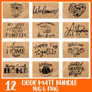 Fall Doormat svg Bundle, Thanksgiving Door mat svg, Autumn Welcome sign svg, Welcome home sign,  Hello Pumpkin svg, Autumn svg, Winter svg