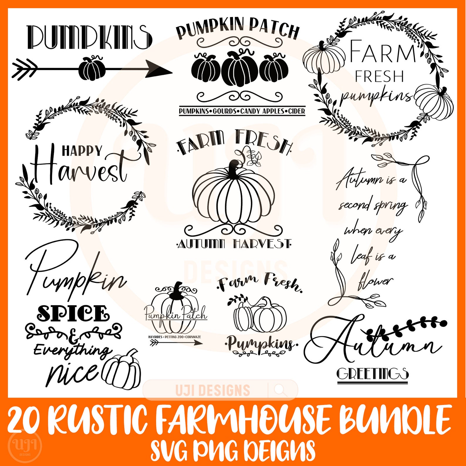 Rustic Farmhouse Fall Svg Bundle, Fall Svg, Pumpkin Patch Svg, Autumn ...