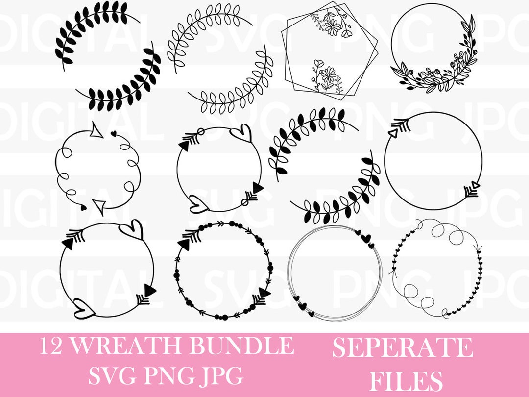Wreath Svg Bundle Circle Svg Bundle Floral Wreath Svg - Etsy