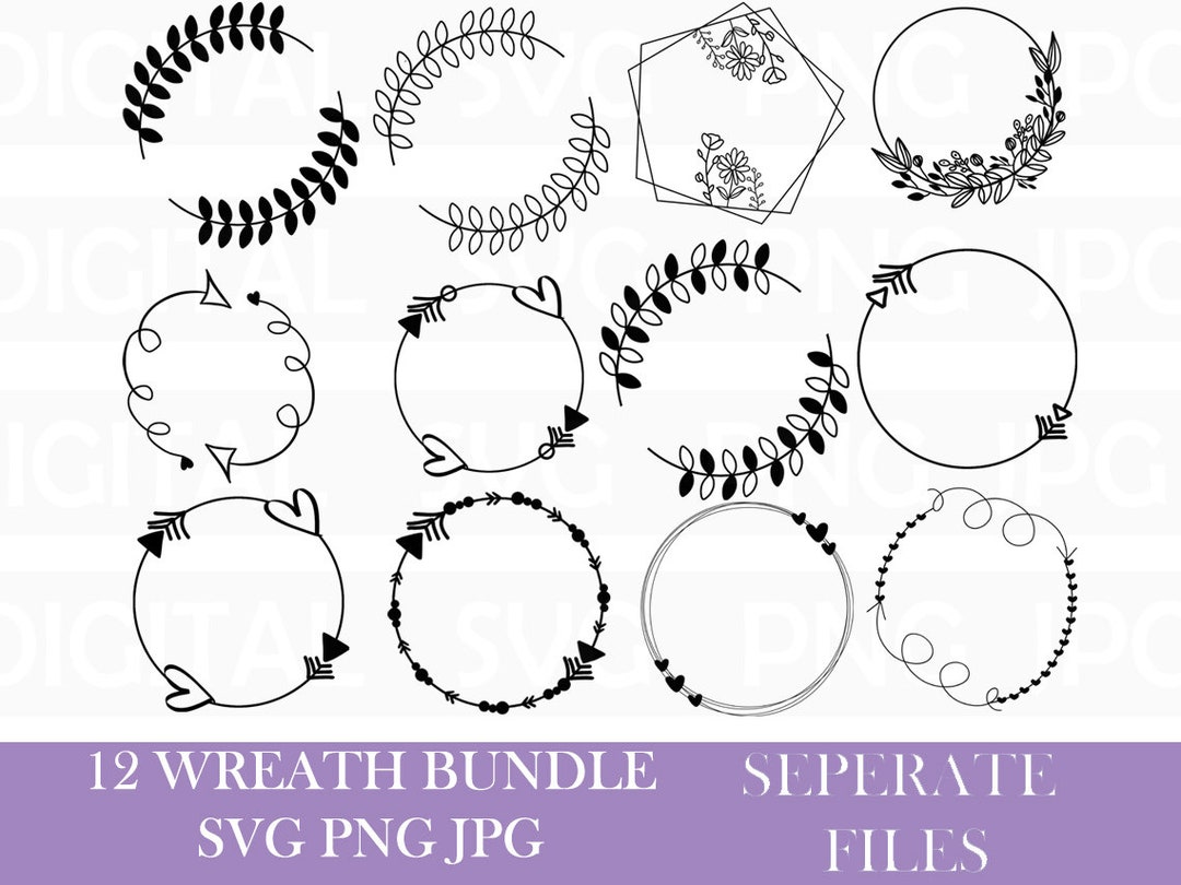 Floral Wreath Svg Bundle Wreath Svg Bundle Circle Svg - Etsy