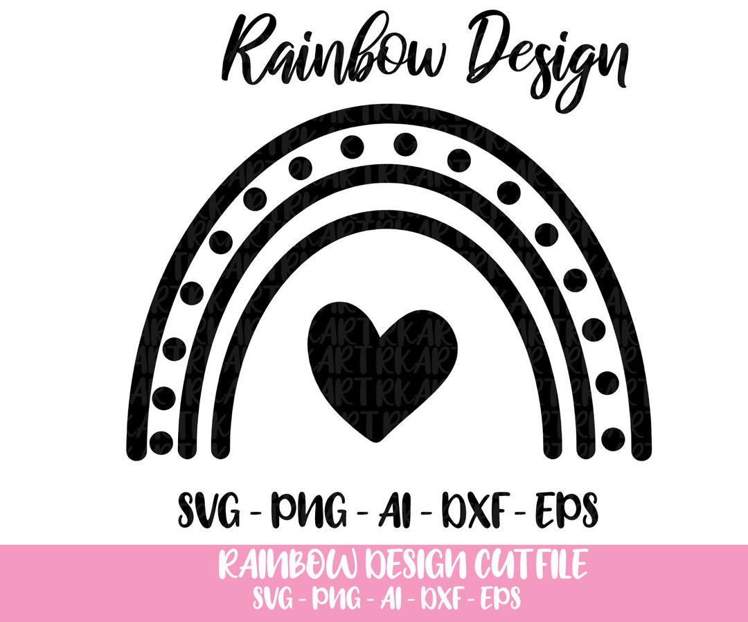 Boho Rainbow SVG Rainbow Clipart Rainbow With Heart Cut - Etsy Australia