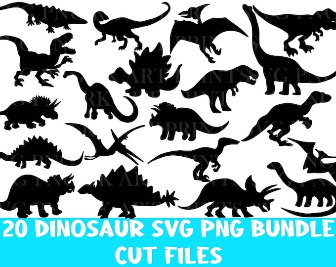 Dinosaur Svg Bundle Dinosaur Clipart Png Dinosaur Silhouette - Etsy