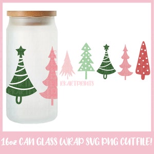 Christmas Can Glass Bundle Svg, Christmas Glass Wrap Svg, 16oz Libbey ...