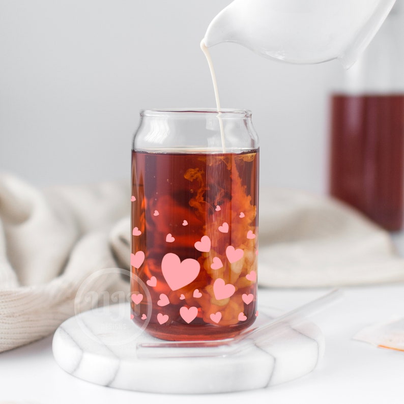 Heart Bundle svg, 16oz Glass Can svg, Libbey Glass Can Wrap, svg Files for Cricut, Valentines day svg, Glassware svg, Heart can glass wrap