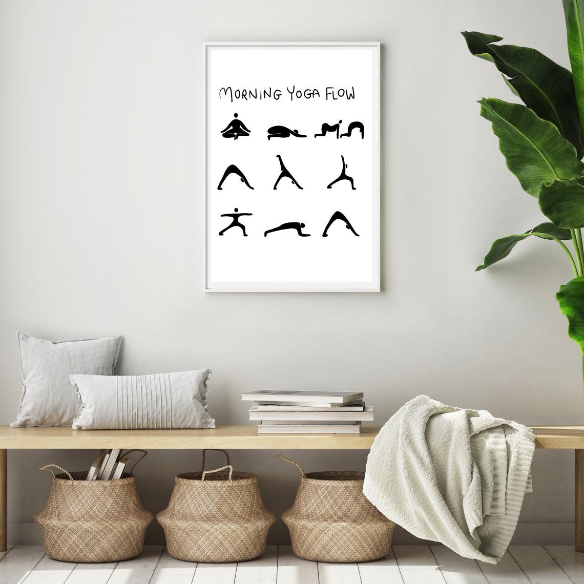 Yoga Wall art Modern wall art printable Yoga studio print Etsy