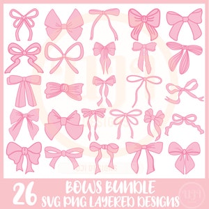 Rosa Schleifen Png, Kokette Schleife Png, Schleife Schleife svg, Schleife SVG, Pastell Rosa Aquarell Bögen, Kokette Ästhetik Png, Schleife Sublimation png