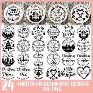 Our first christmas 2025 SVG bundle, First christmas ornament svg, christmas ornament svg, Wedding,  Our First christmas as Mr and Mrs svg