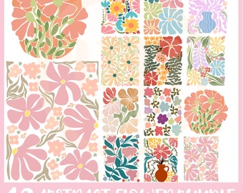 Retro flower svg Bundle, Abstract flower SVG, Groovy Flower Svg, Boho Flower svg, Floral SVG,  Boho Floral png svg, Wall  Art Printable, SVG