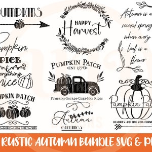 Rustic Fall Svg Bundle, Farmhouse Fall Svg, Pumpkin Patch Svg, Autumn ...