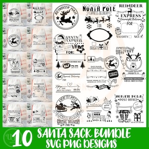 Pacote SVG de Saco de Papai Noel, Sacola de Papai Noel Svg, Entrega Especial Svg, Natal SVG, Design Svg do Pólo Norte Svg Arquivo de Corte, pacote SVG de Natal