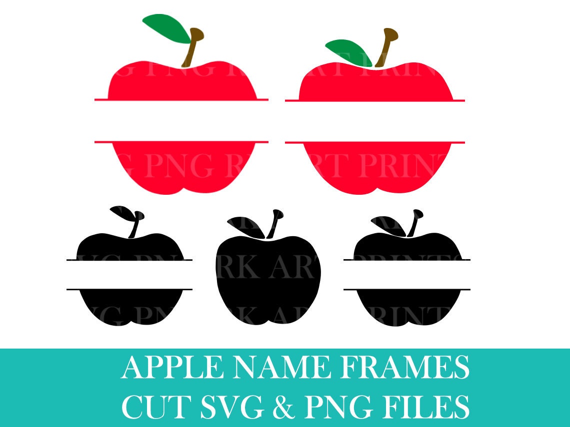Teacher Apple SVG Apple Name Frame SVG Teacher SVG name | Etsy