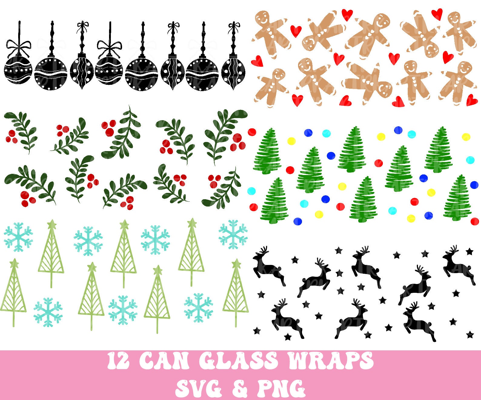 16oz Libbey Can Glass Wrap Christmas Beer Can Glass Svg - Etsy