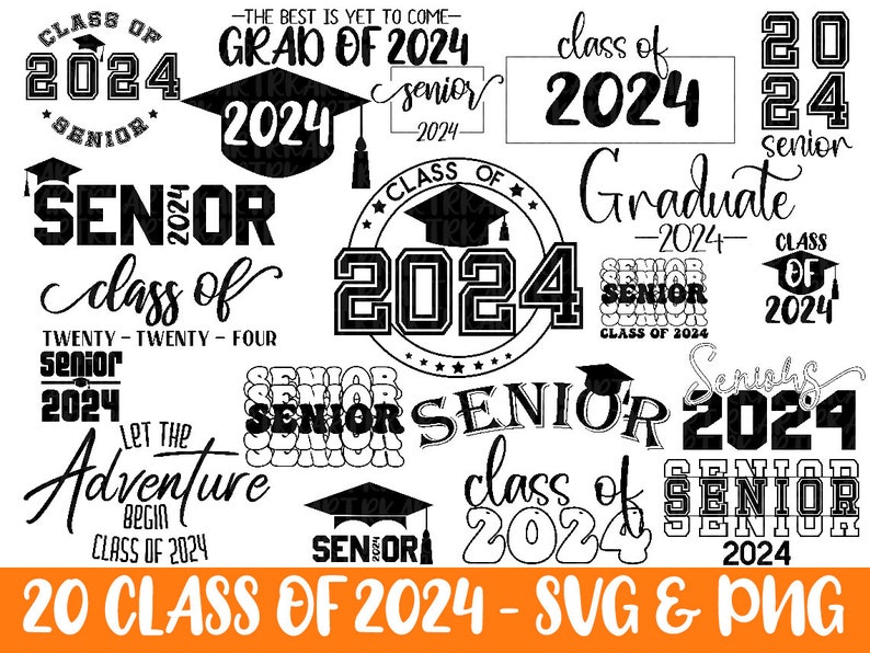 Graduation Svgs Class of 2024 Svg Bundle Senior 2024 Svg Etsy UK